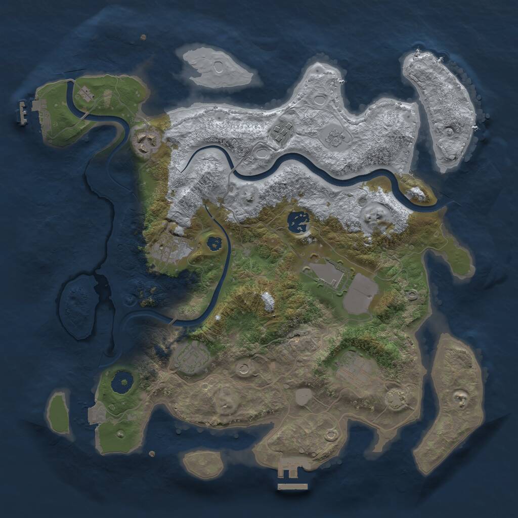 Rust Map: Procedural Map, Size: 3500, Seed: 1146, 13 Monuments