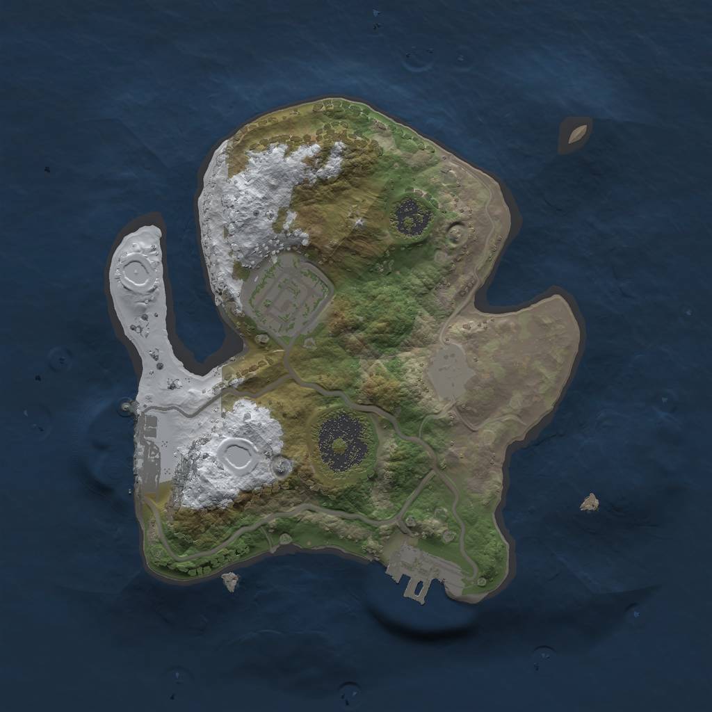 Rust Map: Procedural Map, Size: 2000, Seed: 94835, 8 Monuments