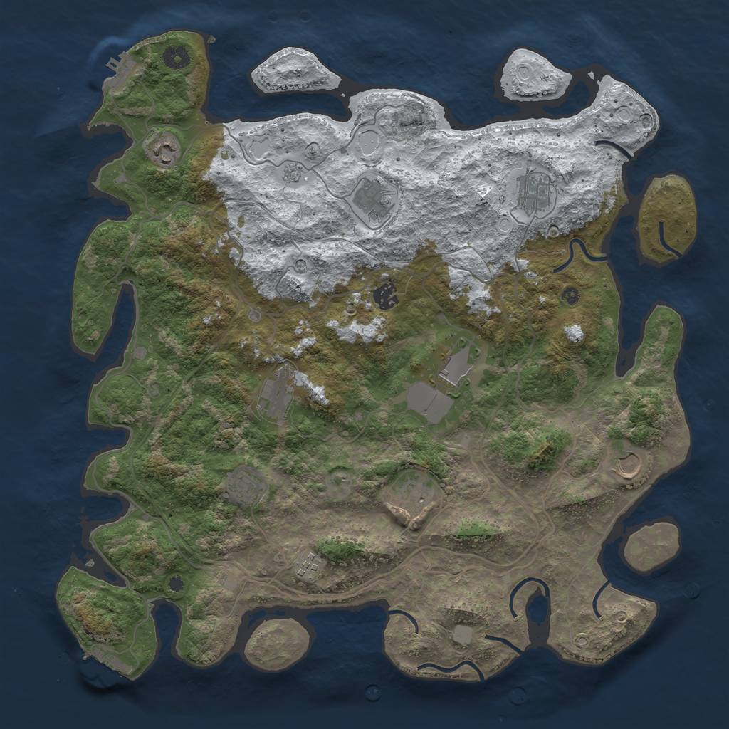 Rust Map: Procedural Map, Size: 4300, Seed: 1748156450, 19 Monuments