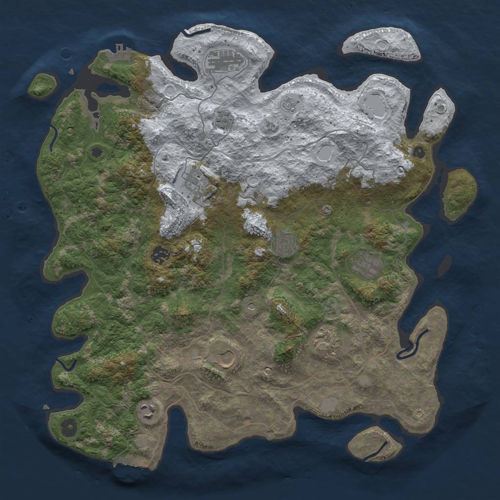 Rust Map: Procedural Map, Size: 4250, Seed: 69799602, 18 Monuments