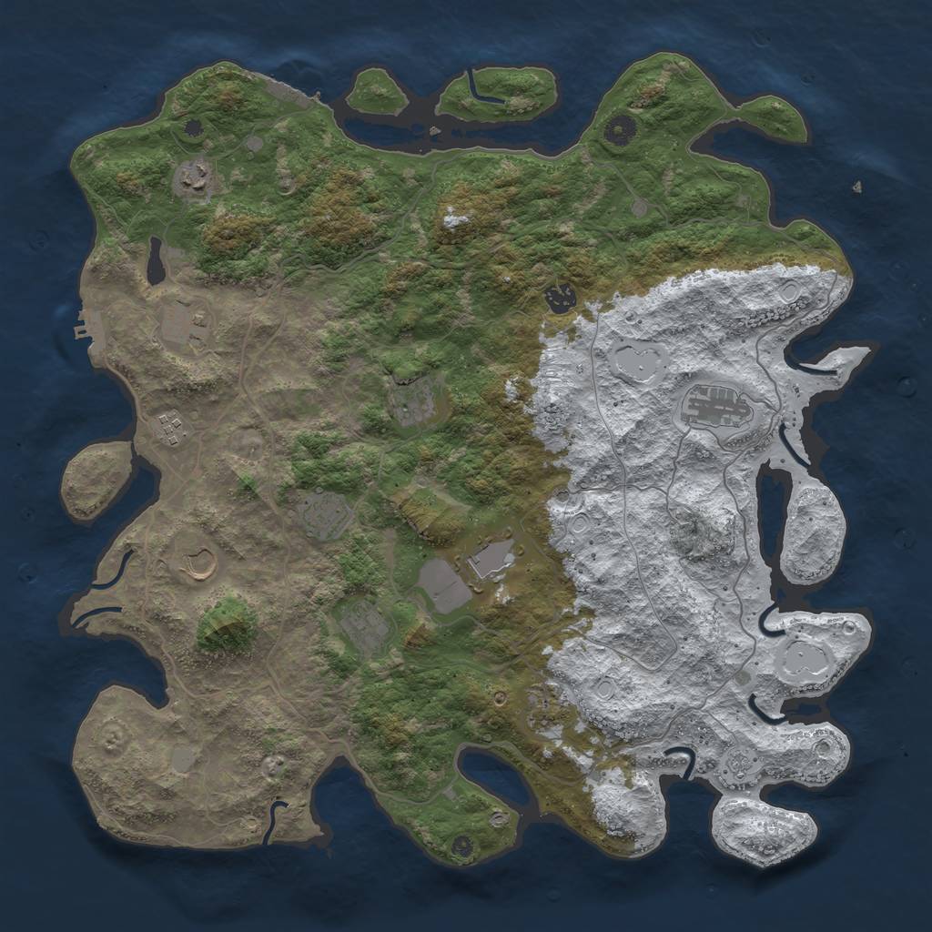 Rust Map: Procedural Map, Size: 4500, Seed: 115935, 20 Monuments