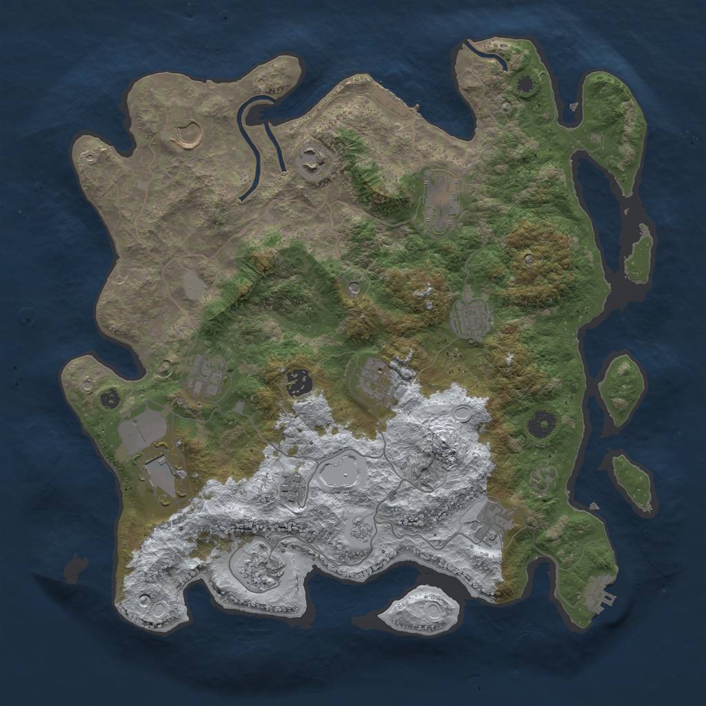 Rust Map: Procedural Map, Size: 3850, Seed: 786565787, 20 Monuments