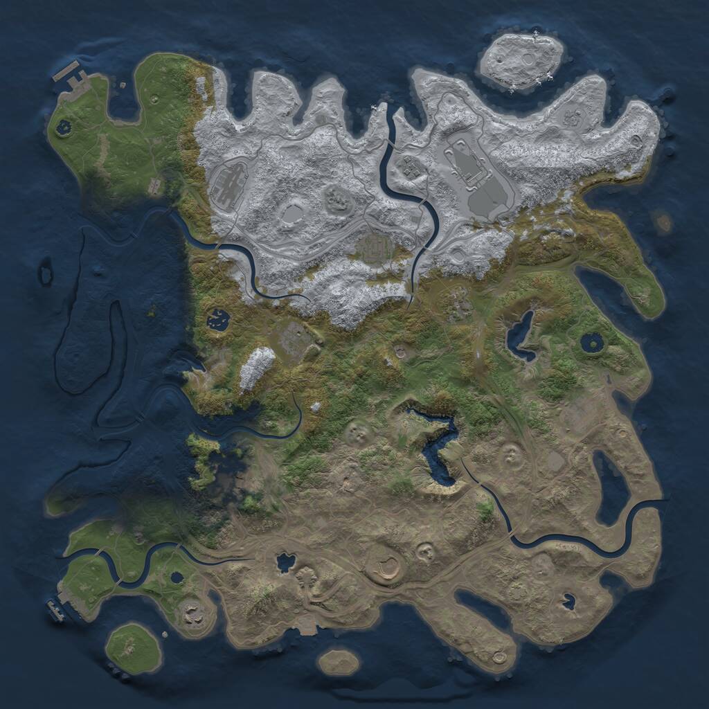 Rust Map: Procedural Map, Size: 4800, Seed: 34117, 17 Monuments