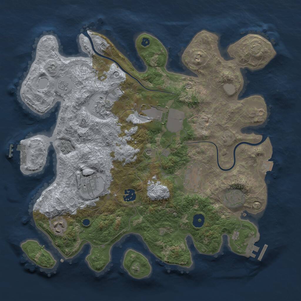 Rust Map: Procedural Map, Size: 3500, Seed: 13700, 14 Monuments