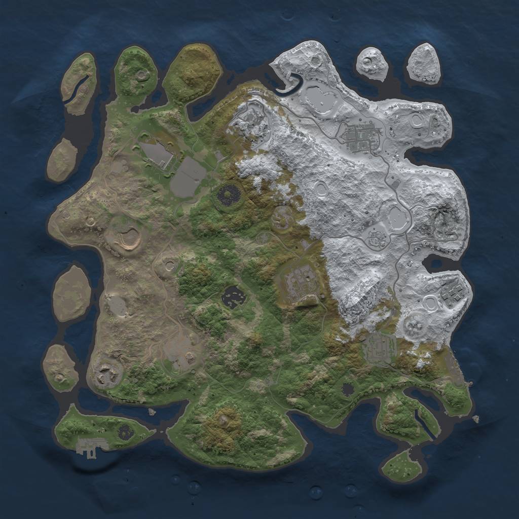 Rust Map: Procedural Map, Size: 3500, Seed: 5025713, 19 Monuments