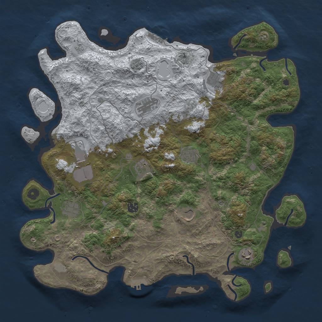 Rust Map: Procedural Map, Size: 4250, Seed: 648252, 19 Monuments