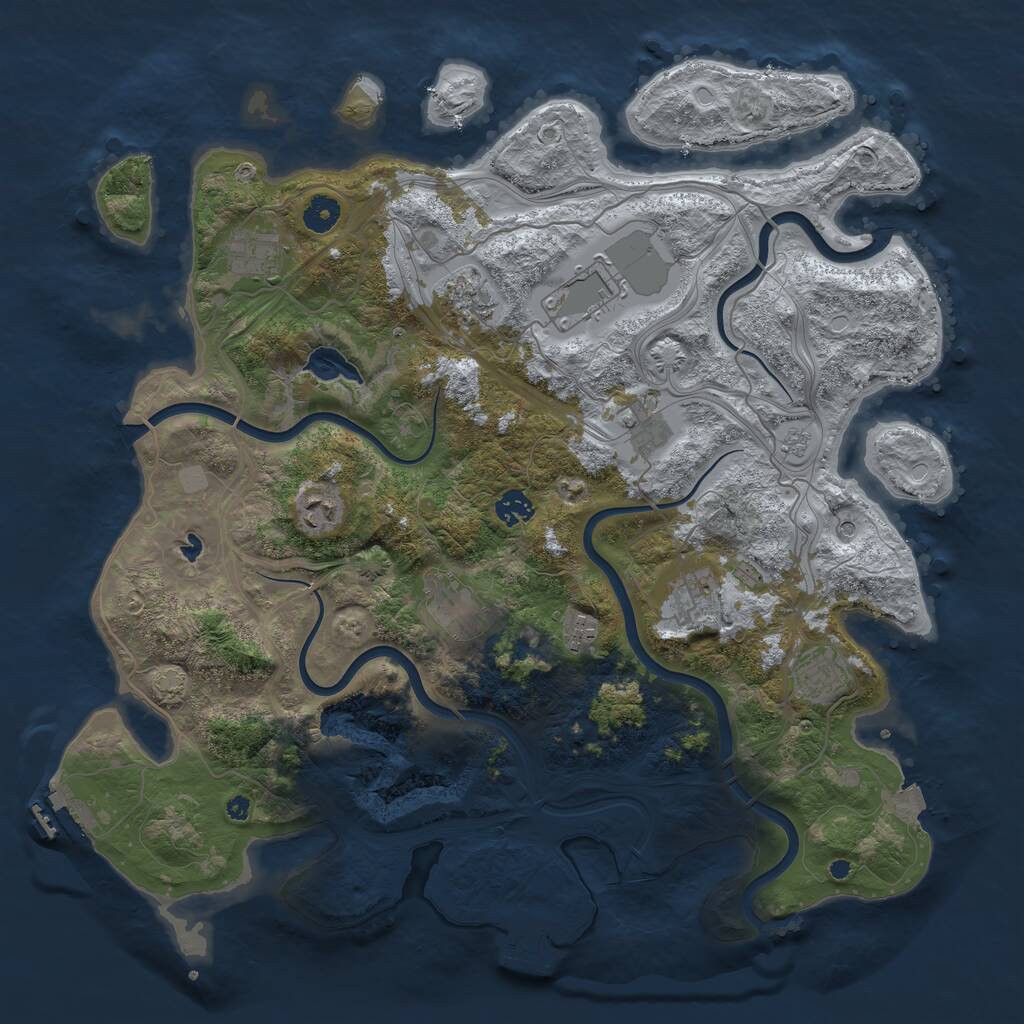 Rust Map: Procedural Map, Size: 4250, Seed: 14234871, 16 Monuments