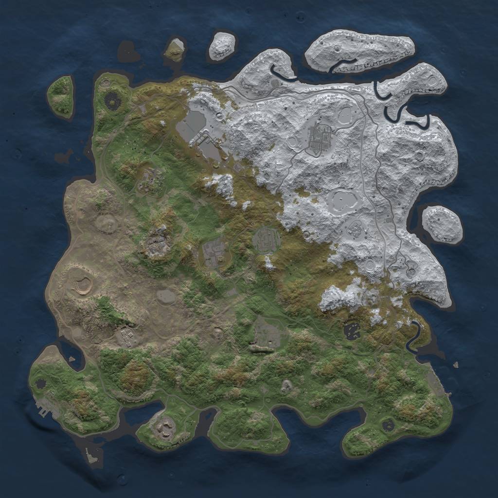 Rust Map: Procedural Map, Size: 4250, Seed: 14234871, 19 Monuments