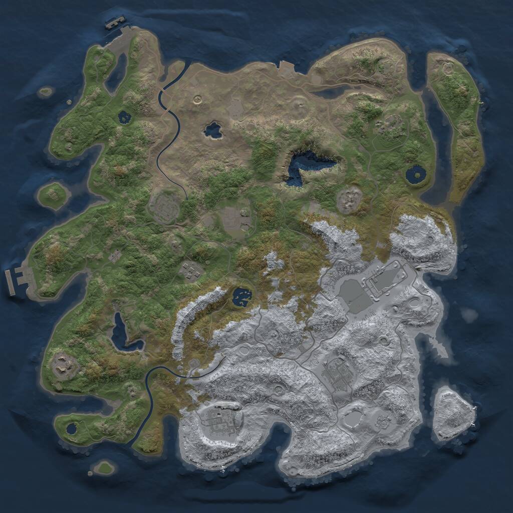 Rust Map: Procedural Map, Size: 4000, Seed: 43179, 15 Monuments