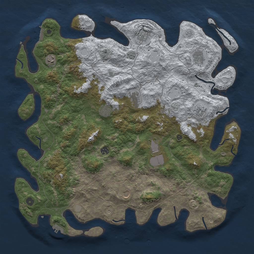 Rust Map: Procedural Map, Size: 4750, Seed: 69, 19 Monuments
