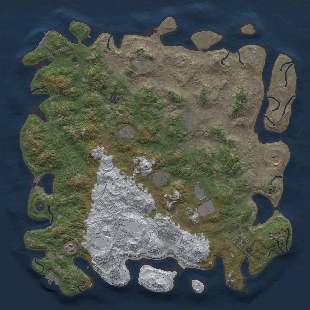 Rust Map: Procedural Map, Size: 4750, Seed: 1138900224, 20 Monuments