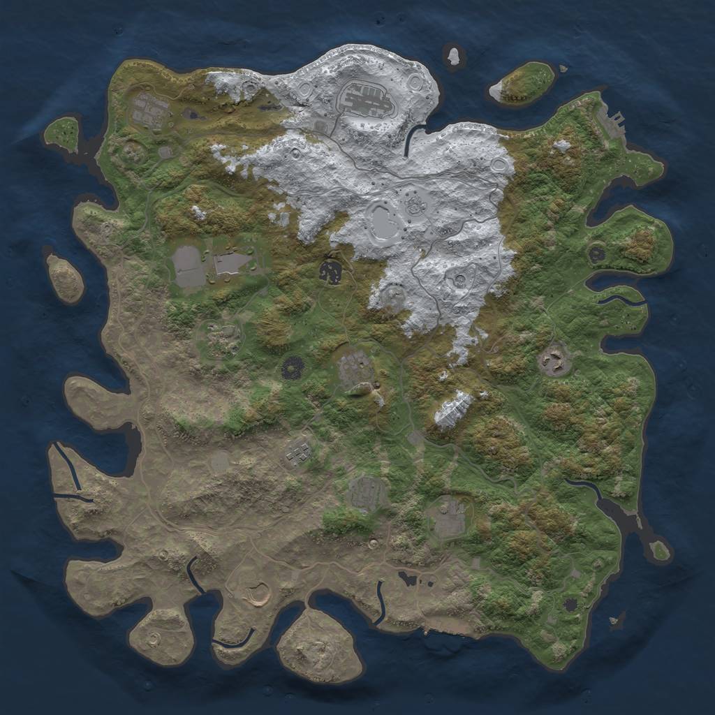 Rust Map: Procedural Map, Size: 4500, Seed: 631593, 20 Monuments
