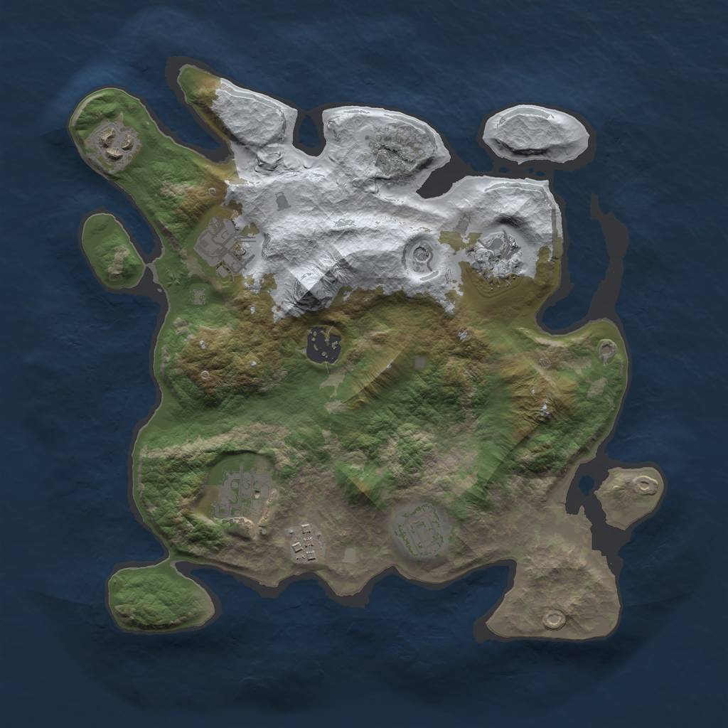 Rust Map: Barren, Size: 3000, Seed: 300355, 10 Monuments