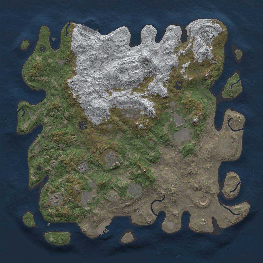 Rust Map: Procedural Map, Size: 4250, Seed: 1448917342, 20 Monuments