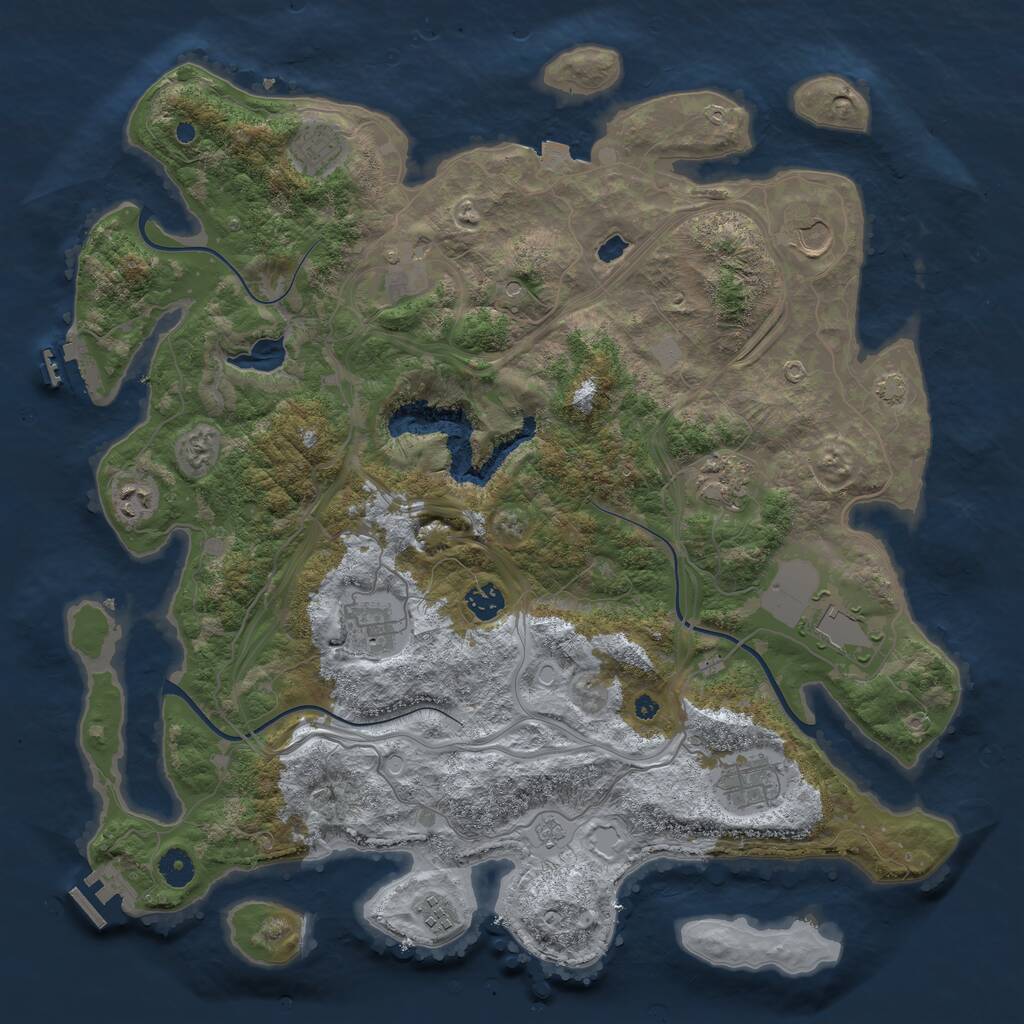 Rust Map: Procedural Map, Size: 4250, Seed: 5452454, 16 Monuments