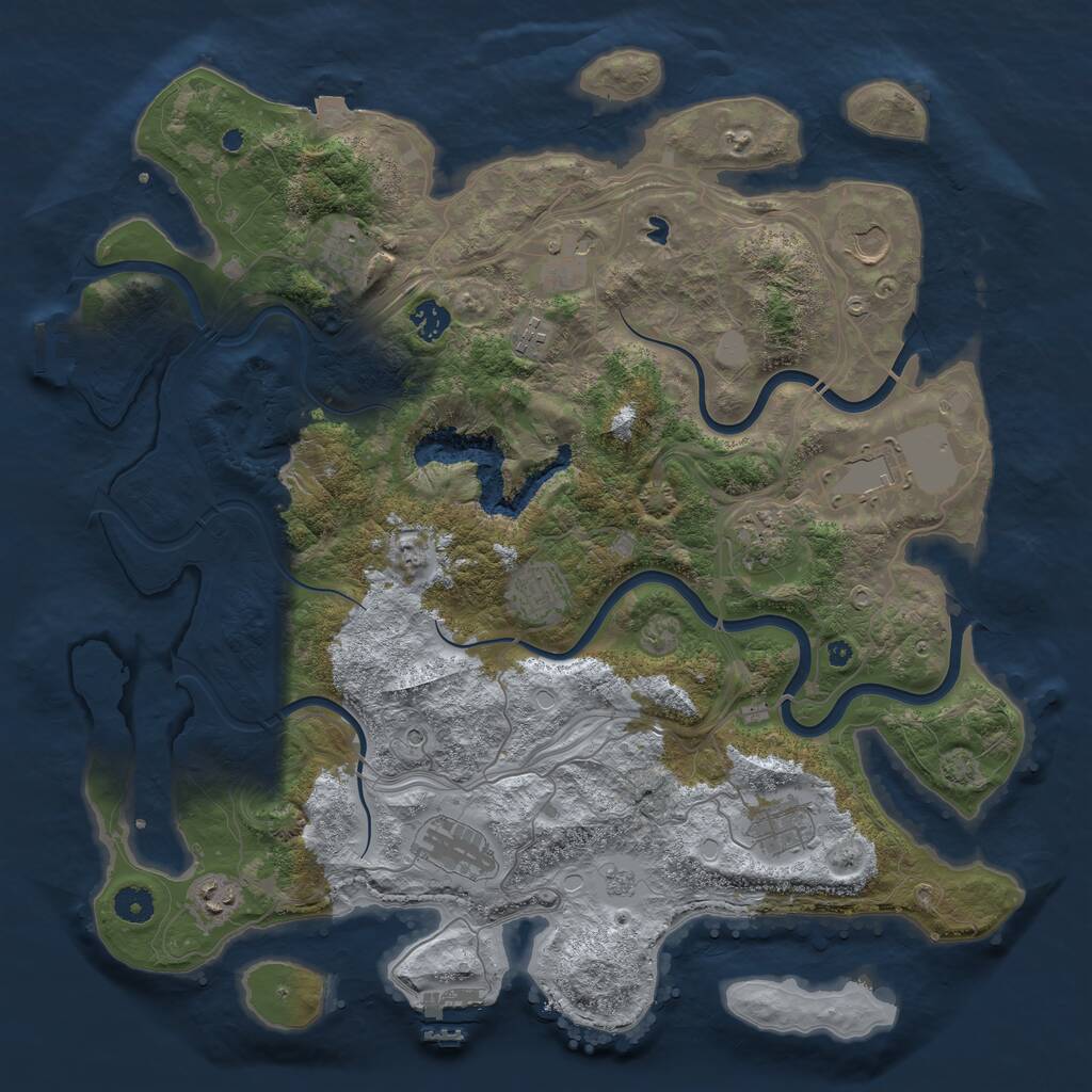 Rust Map: Procedural Map, Size: 4250, Seed: 5452454, 17 Monuments