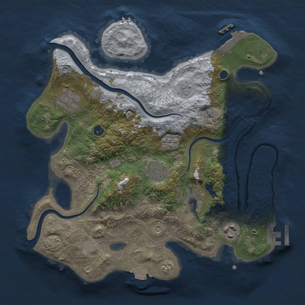 Rust Map: Procedural Map, Size: 3000, Seed: 328787478, 11 Monuments