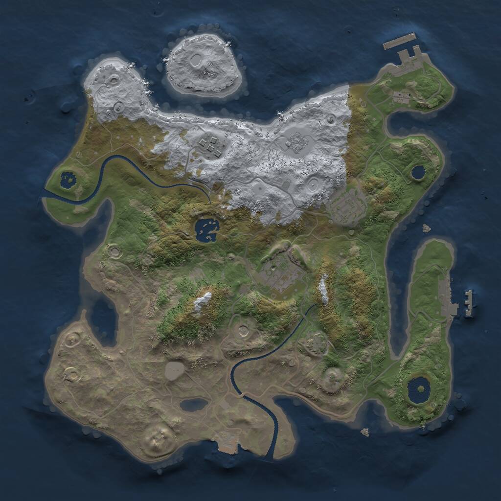 Rust Map: Procedural Map, Size: 3000, Seed: 328787478, 10 Monuments