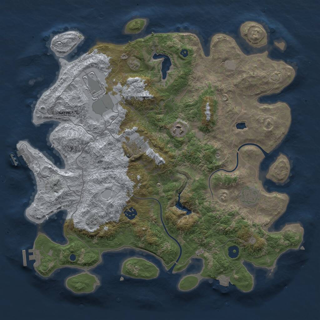 Rust Map: Procedural Map, Size: 4000, Seed: 625641029, 12 Monuments