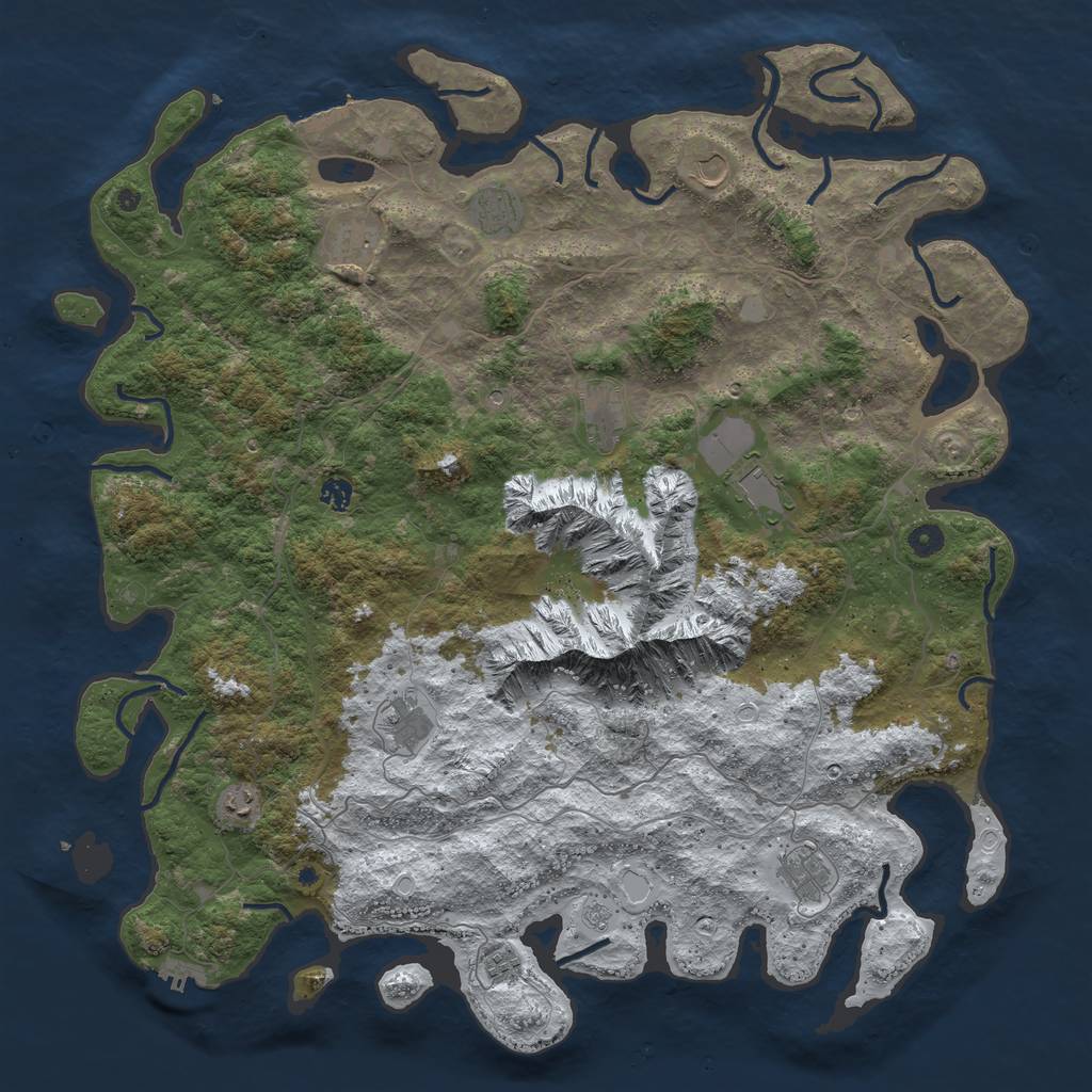 Rust Map: Procedural Map, Size: 5000, Seed: 1078, 19 Monuments