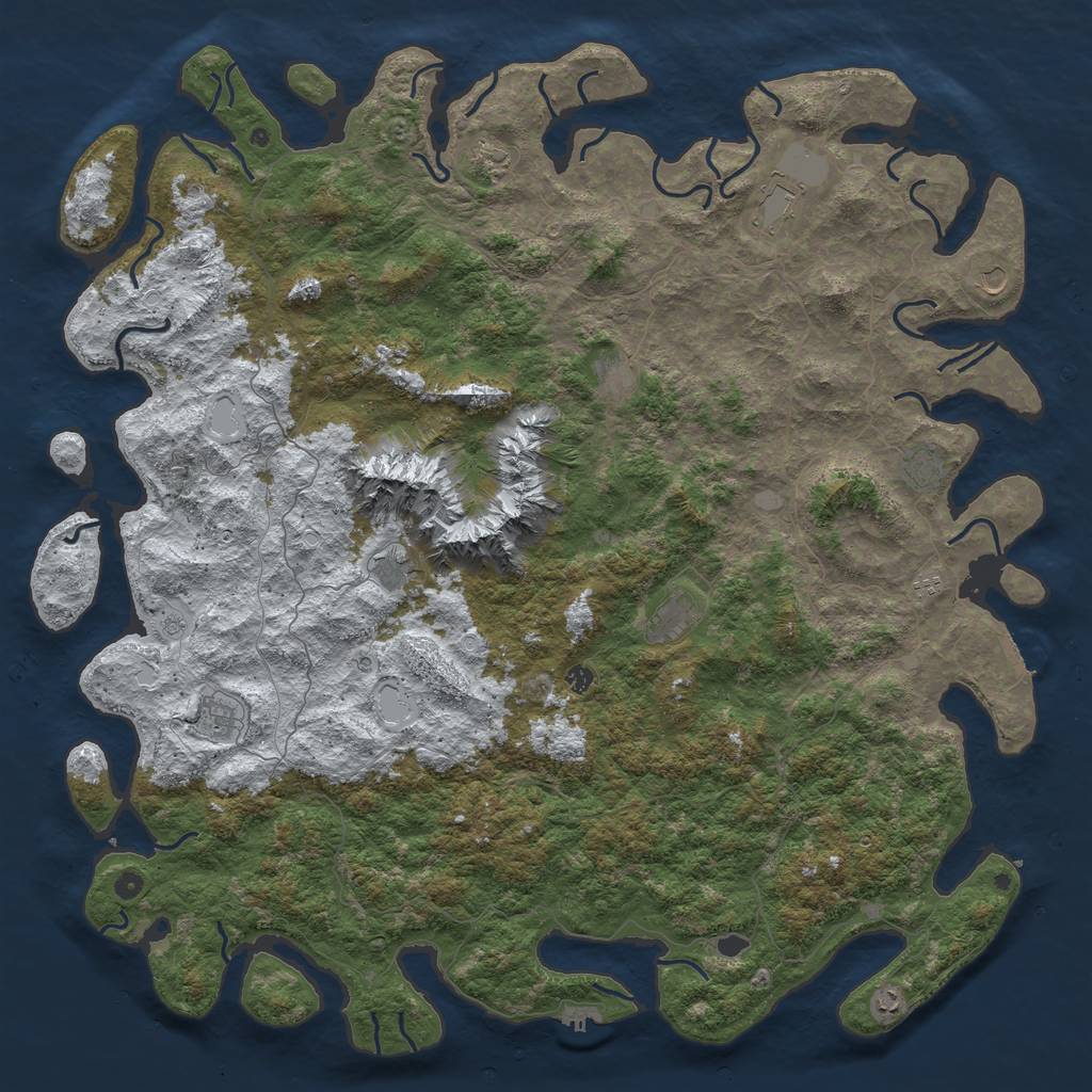 Rust Map: Procedural Map, Size: 6000, Seed: 447, 20 Monuments