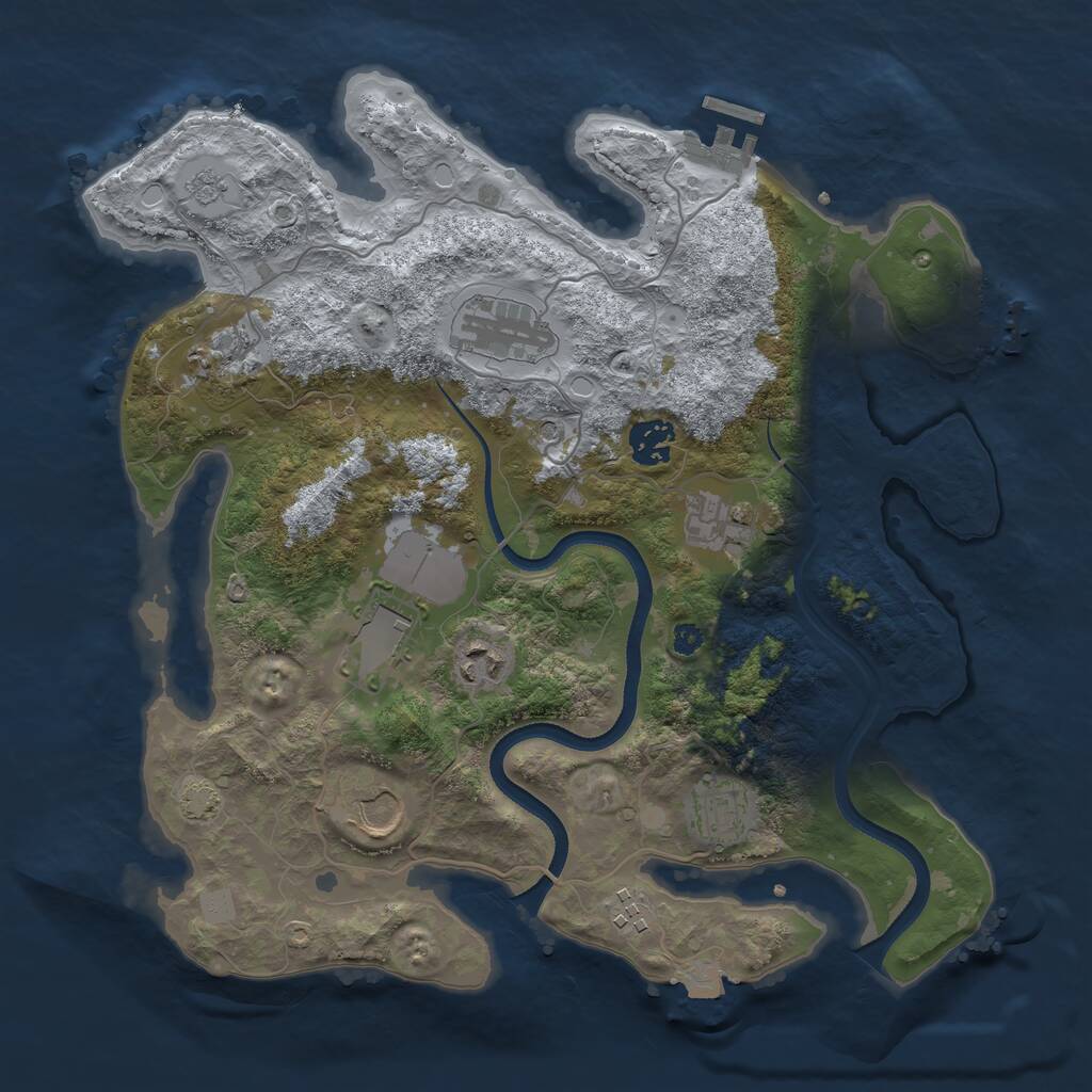 Rust Map: Procedural Map, Size: 3500, Seed: 1099, 15 Monuments