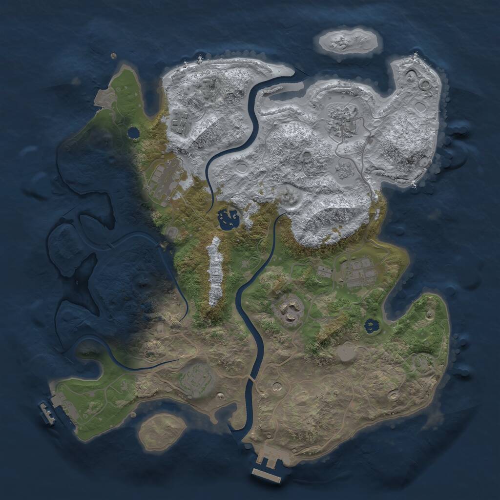 Rust Map: Procedural Map, Size: 3418, Seed: 13825, 13 Monuments