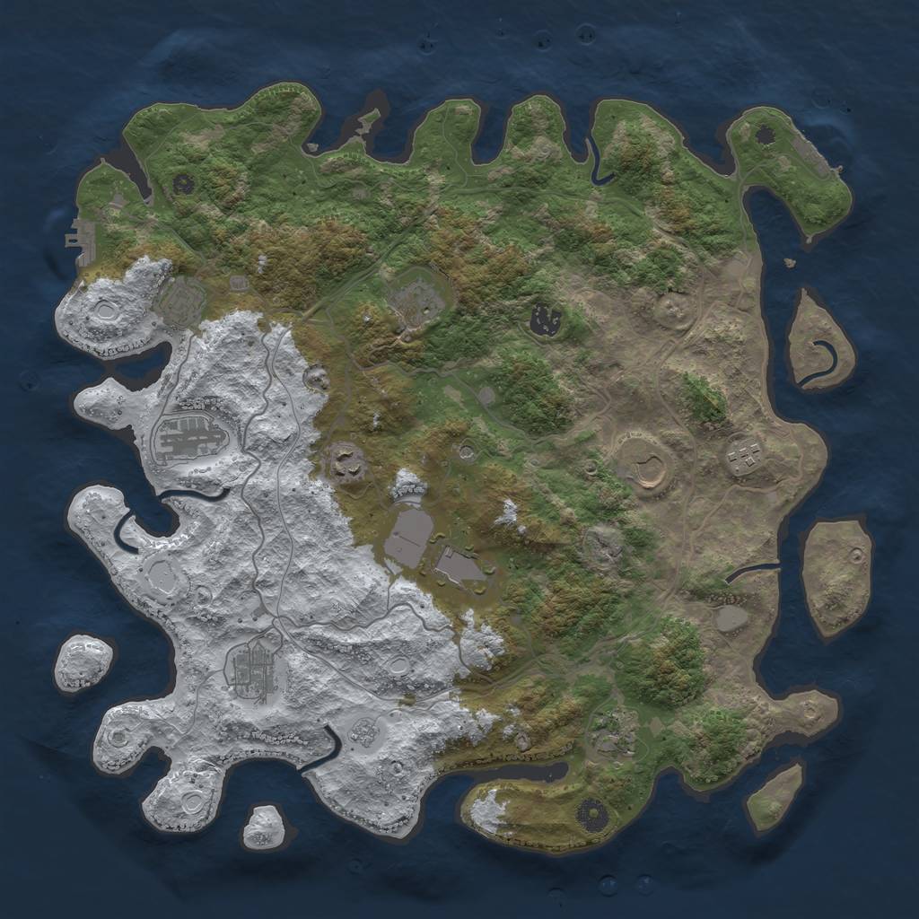 Rust Map: Procedural Map, Size: 4250, Seed: 2118391176, 19 Monuments