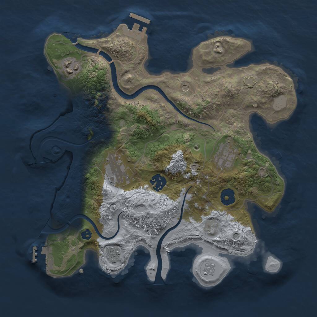 Rust Map: Procedural Map, Size: 3000, Seed: 1018961261, 11 Monuments