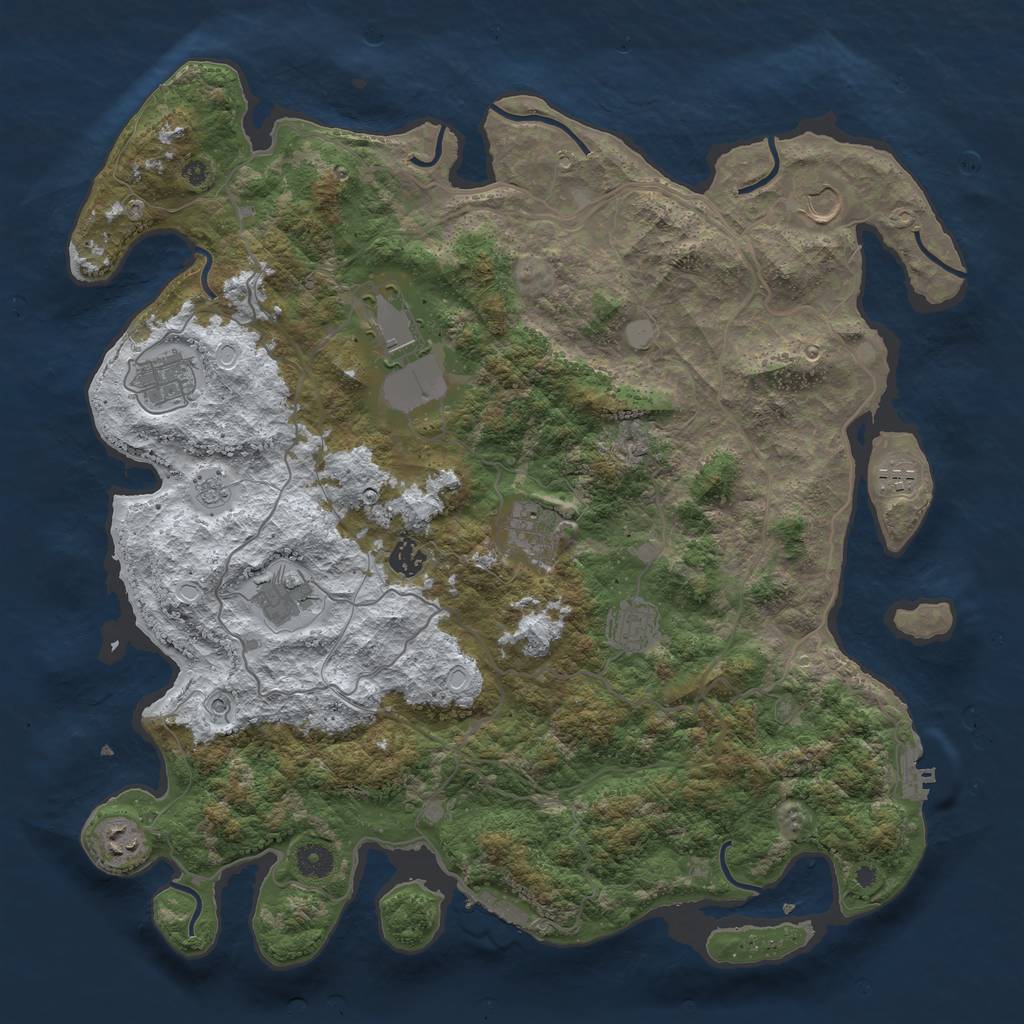 Rust Map: Procedural Map, Size: 4250, Seed: 1817530208, 18 Monuments