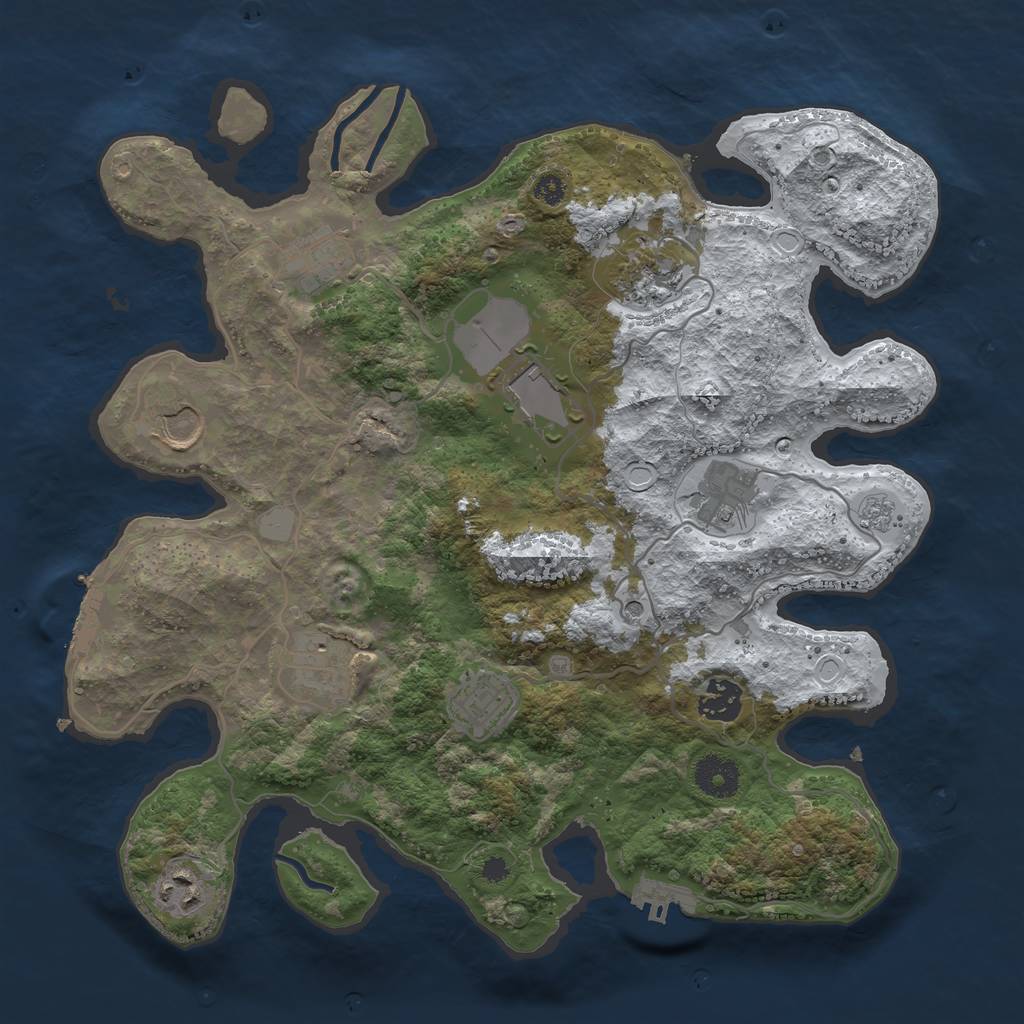 Rust Map: Procedural Map, Size: 3500, Seed: 32328, 18 Monuments