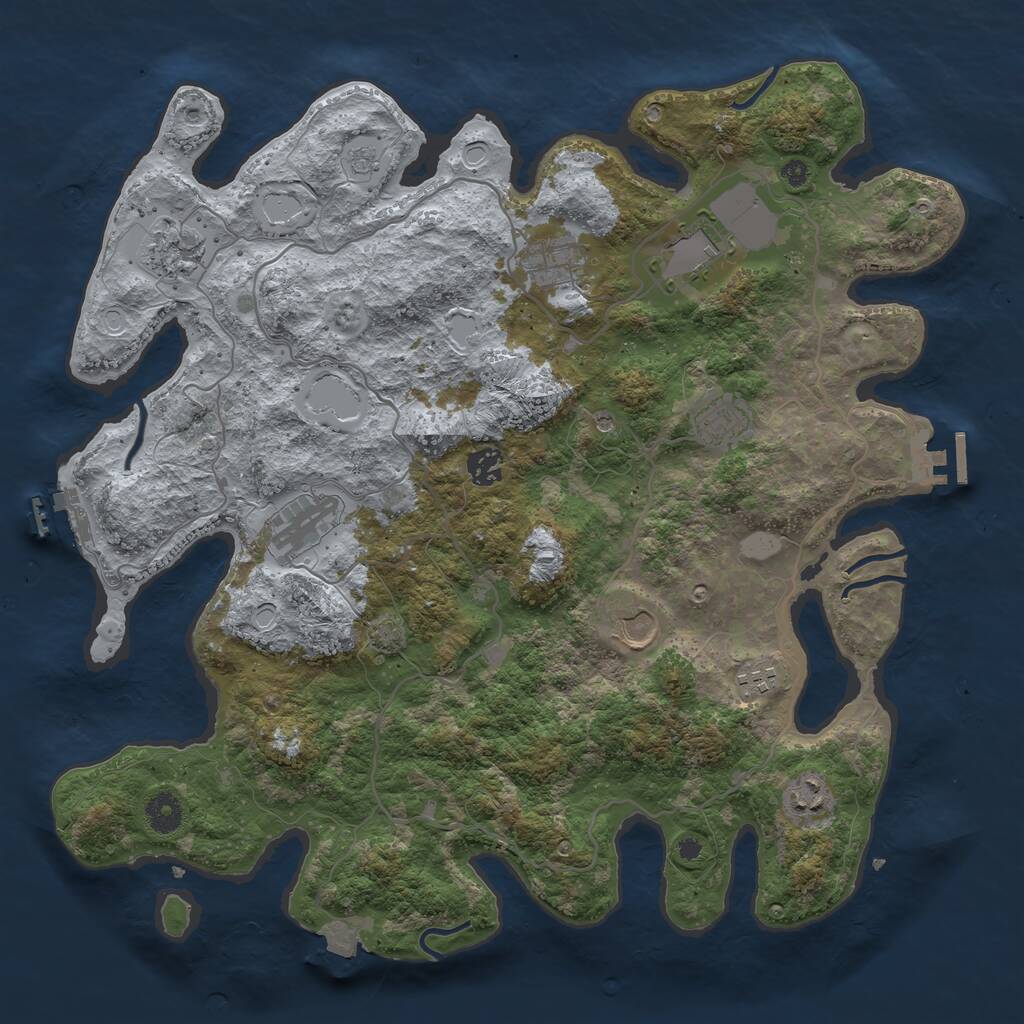 Rust Map: Procedural Map, Size: 4000, Seed: 1133349087, 15 Monuments