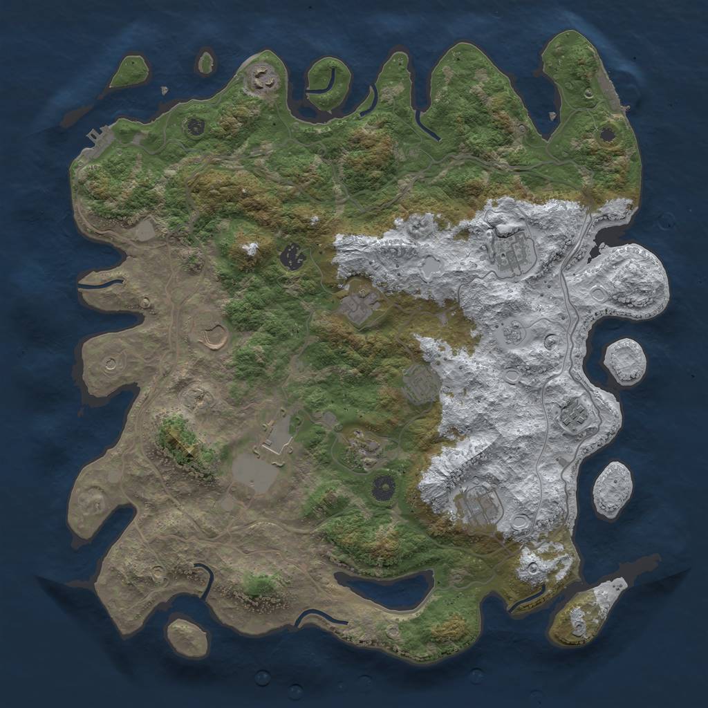 Rust Map: Procedural Map, Size: 4250, Seed: 826172617, 19 Monuments