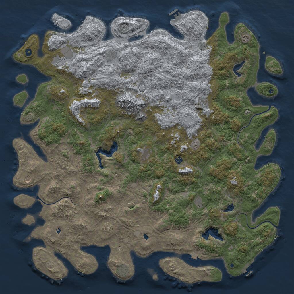 Rust Map: Procedural Map, Size: 6000, Seed: 6953, 17 Monuments