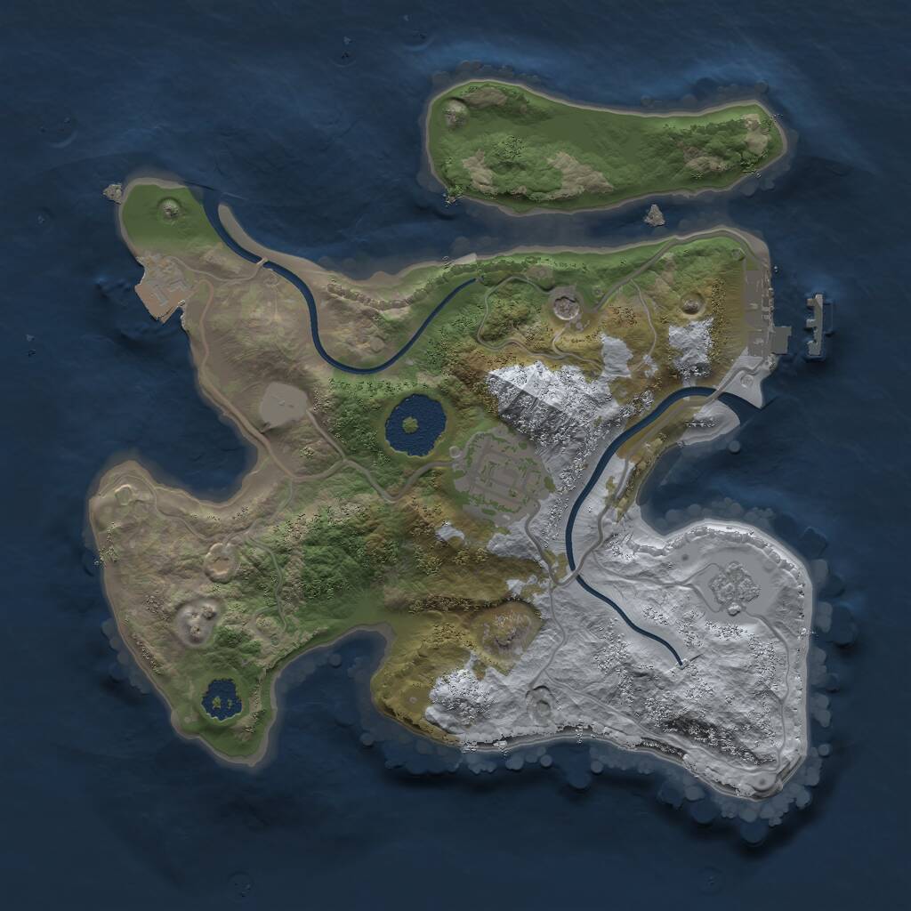 Rust Map: Procedural Map, Size: 2300, Seed: 56433, 5 Monuments