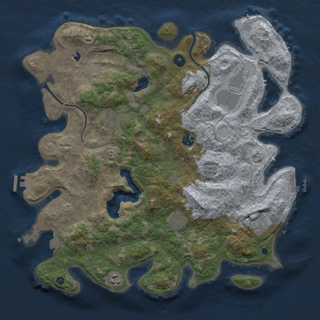 Rust Map: Procedural Map, Size: 4000, Seed: 277, 13 Monuments