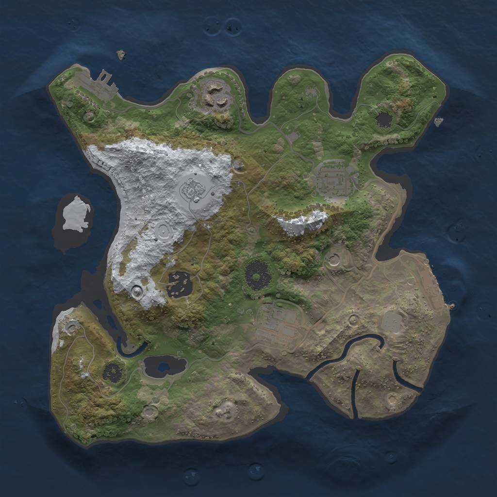Rust Map: Procedural Map, Size: 2700, Seed: 1401468465, 13 Monuments