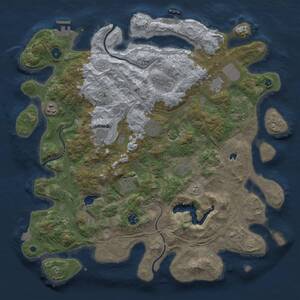 Thumbnail Rust Map: Procedural Map, Size: 4349, Seed: 1179983088, 15 Monuments