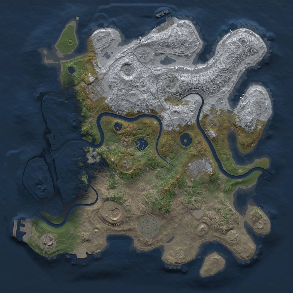 Rust Map: Procedural Map, Size: 3500, Seed: 190, 13 Monuments