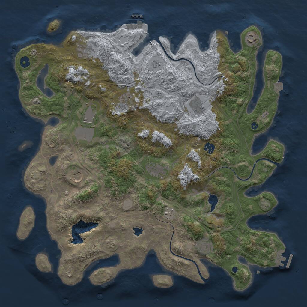 Rust Map: Procedural Map, Size: 4300, Seed: 274327533, 16 Monuments