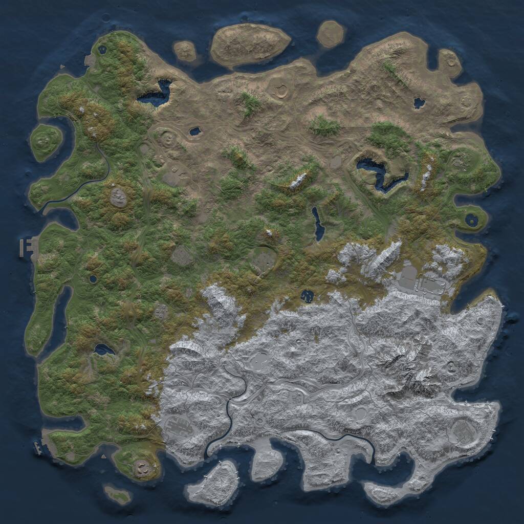 Rust Map: Procedural Map, Size: 6000, Seed: 3856, 17 Monuments