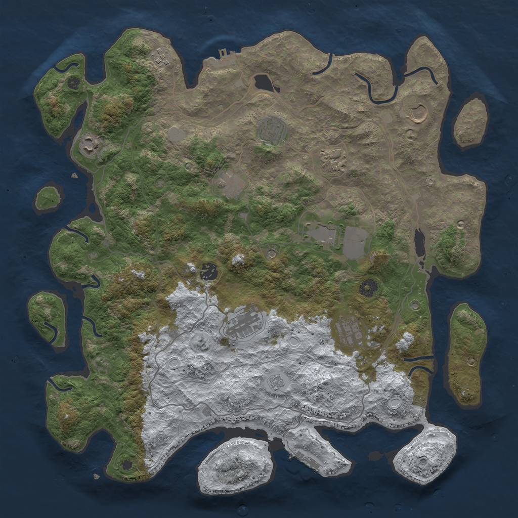 Rust Map: Procedural Map, Size: 4250, Seed: 4286631, 19 Monuments