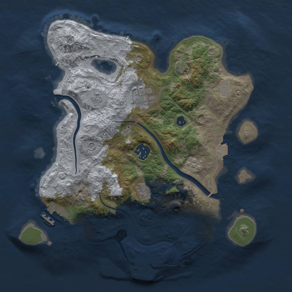 Rust Map: Procedural Map, Size: 3000, Seed: 236587, 10 Monuments