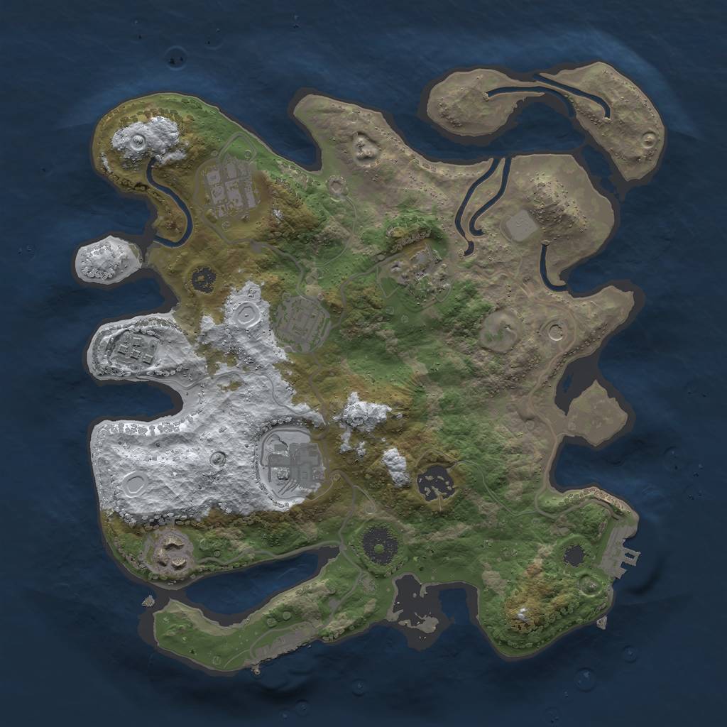 Rust Map: Procedural Map, Size: 3000, Seed: 1668804476, 15 Monuments