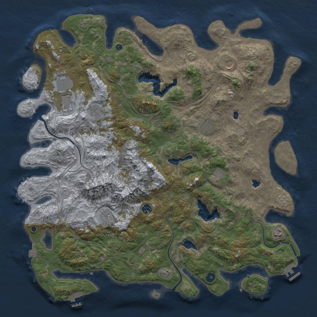 Rust Map: Procedural Map, Size: 5000, Seed: 512488984, 15 Monuments