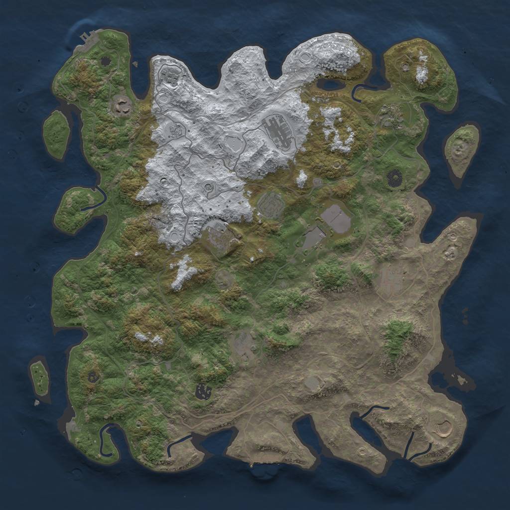 Rust Map: Procedural Map, Size: 4500, Seed: 290098009, 20 Monuments