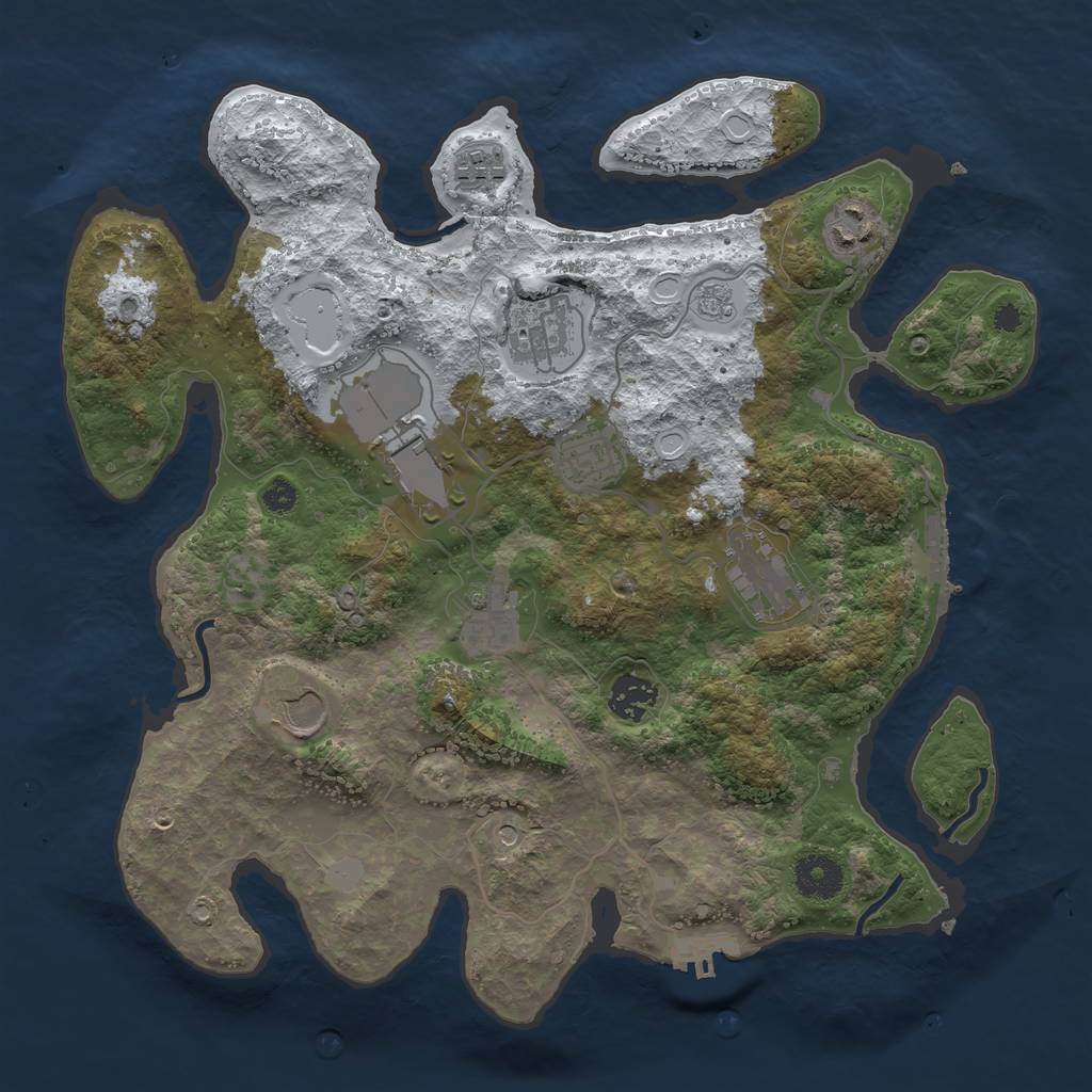 Rust Map: Procedural Map, Size: 3500, Seed: 31638, 18 Monuments