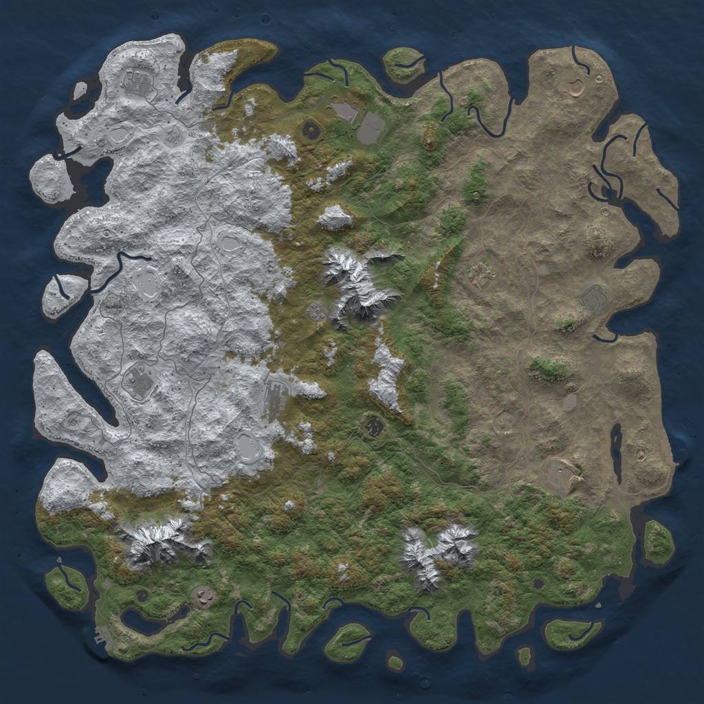 Rust Map: Procedural Map, Size: 6000, Seed: 24319, 20 Monuments
