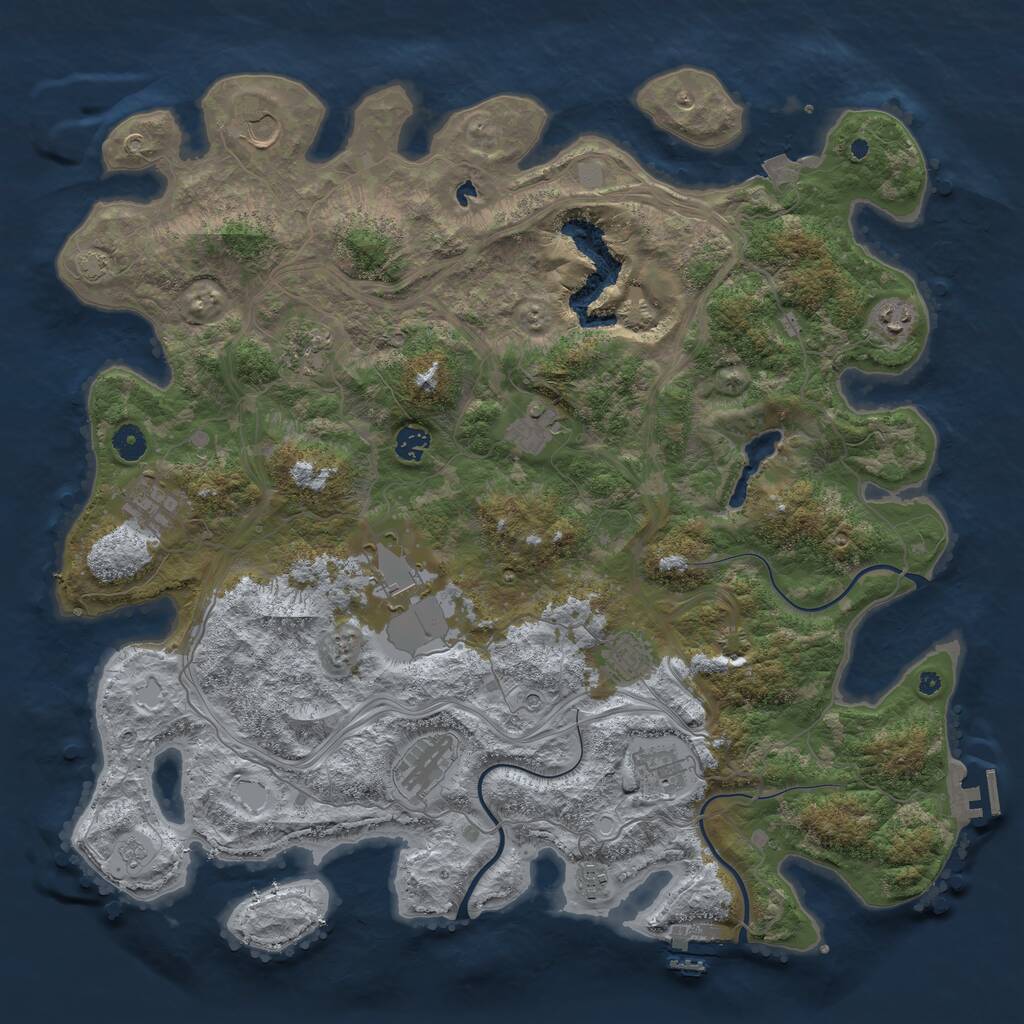 Rust Map: Procedural Map, Size: 4499, Seed: 4356243, 17 Monuments