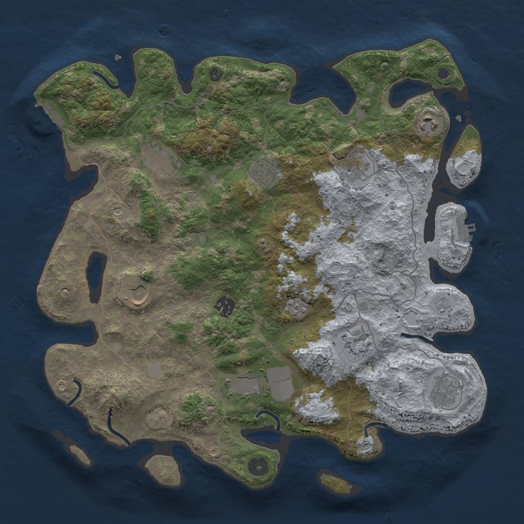 Rust Map: Procedural Map, Size: 4000, Seed: 41090288, 19 Monuments